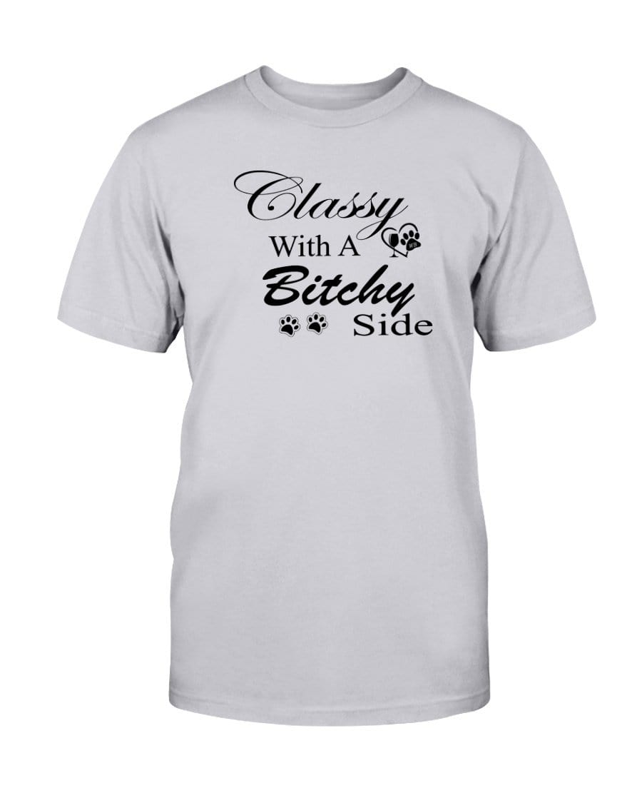 Shirts Ash / S Winey Bitches Co "Classy with a Bitchy Side" Black Letters Ultra Cotton T-Shirt WineyBitchesCo
