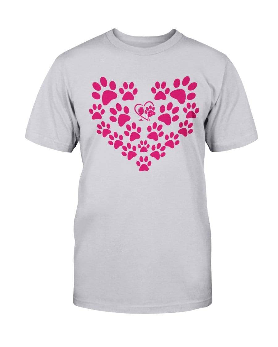Shirts Ash / S Winey Bitches Co Heart Paws (Pink) Ultra Cotton T-Shirt WineyBitchesCo