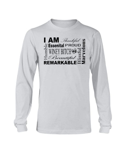 Shirts Ash / S Winey Bitches Co "I Am Proud" Black Lettering- Long Sleeve T-Shirt WineyBitchesCo