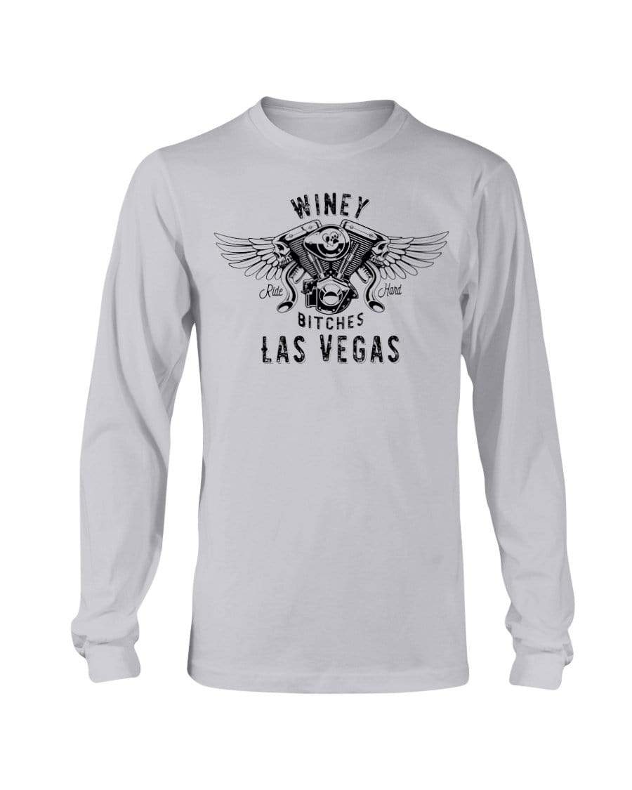 Shirts Ash / S Winey Bitches "Ride Hard Las Vegas" Long Sleeve T-Shirt WineyBitchesCo