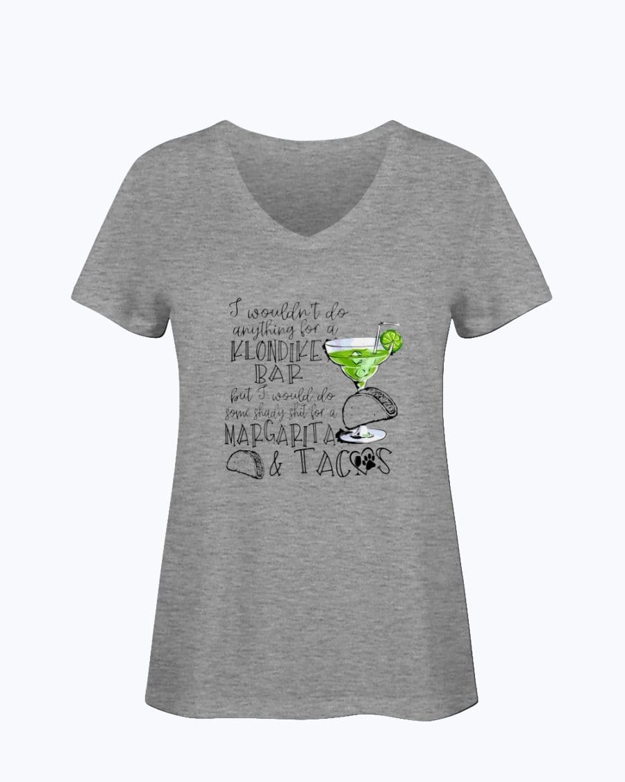 Shirts Athletic Heather / S Winey Bitches Co Margaritas and Tacos Ladies HD V Neck T WineyBitchesCo