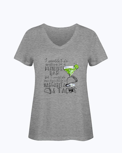 Shirts Athletic Heather / S Winey Bitches Co Margaritas and Tacos Ladies HD V Neck T WineyBitchesCo