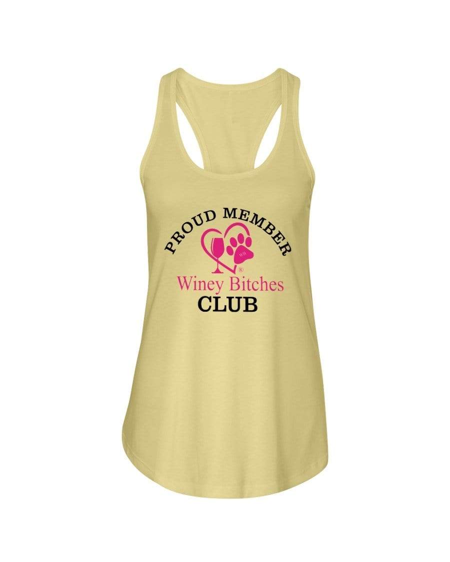 Shirts Banana Cream / XS Winey Bitches Club- Proud Member Ladies Racerback Tank WineyBitchesCo