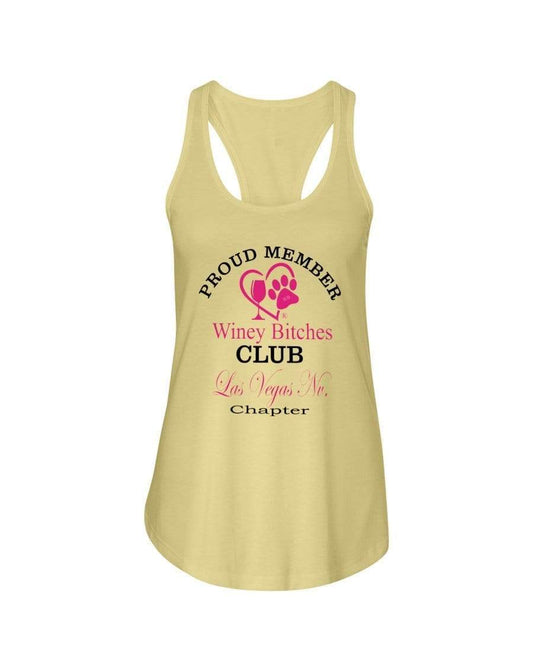 Shirts Banana Cream / XS Winey Bitches Club-Proud Member-Las Vegas Nv Chapter Ladies Racerback Tank WineyBitchesCo