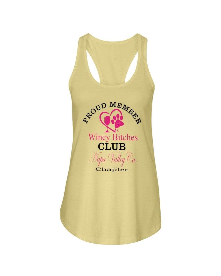 Shirts Banana Cream / XS Winey Bitches Club- Proud Member-Napa Valley Ca Chapter - Ladies Racerback Tank WineyBitchesCo