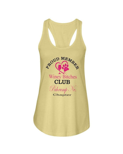 Shirts Banana Cream / XS Winey Bitches Club Proud Member- Pahrump Nv Chapter Ladies Racerback Tank WineyBitchesCo