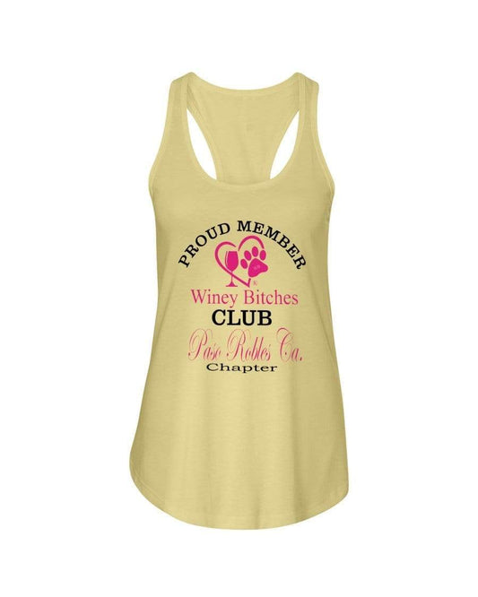 Shirts Banana Cream / XS Winey Bitches Club- Proud Member-Paso Robles Ca Chapter - Ladies Racerback Tank WineyBitchesCo