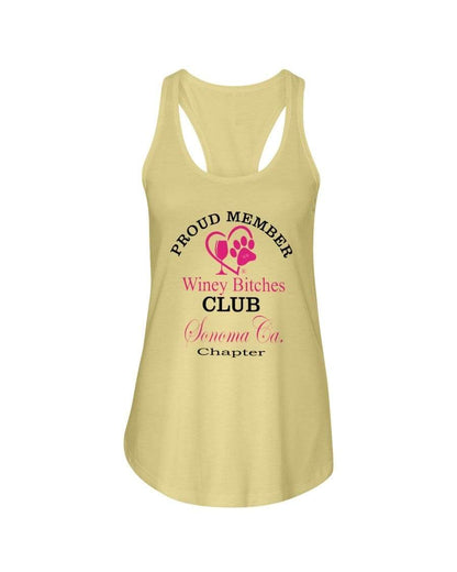 Shirts Banana Cream / XS Winey Bitches Club- Proud Member- Sonoma Ca Chapter - Ladies Racerback Tank WineyBitchesCo