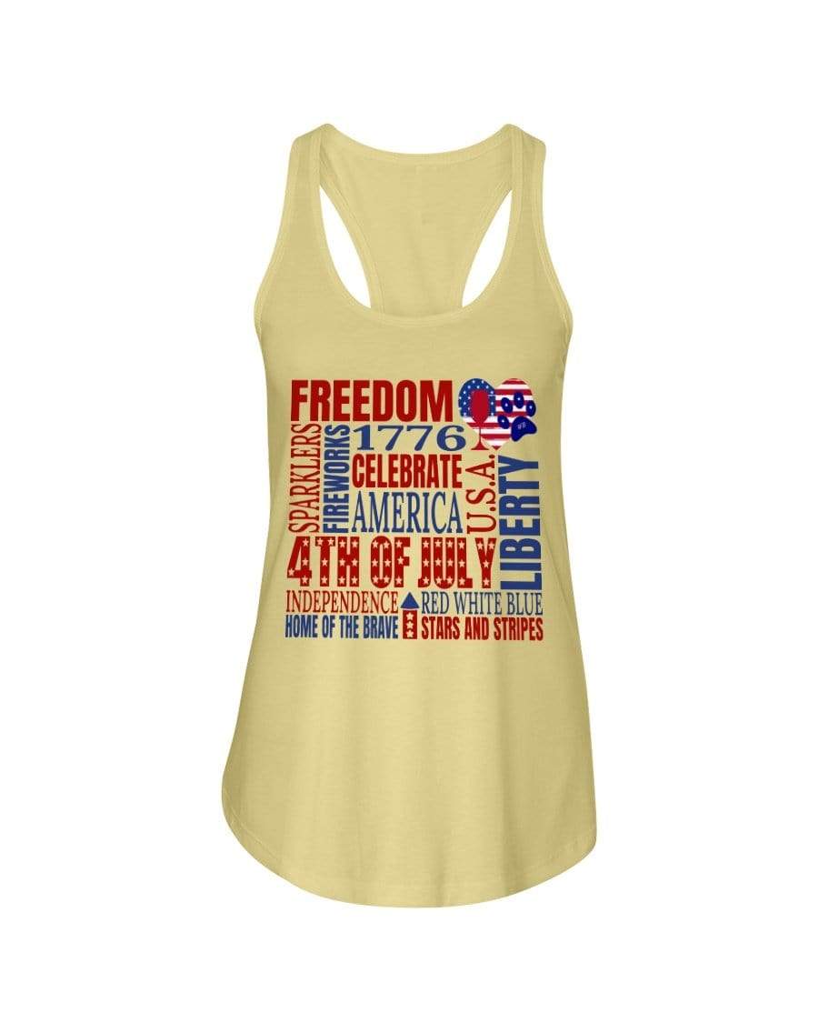 Shirts Banana Cream / XS Winey Bitches Co "Celebrate America" Ladies Racerback Tank WineyBitchesCo
