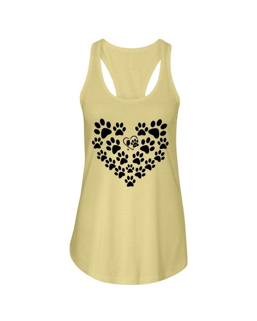 Shirts Banana Cream / XS Winey Bitches Co Heart Paws (Black) Ladies Racerback Tank WineyBitchesCo