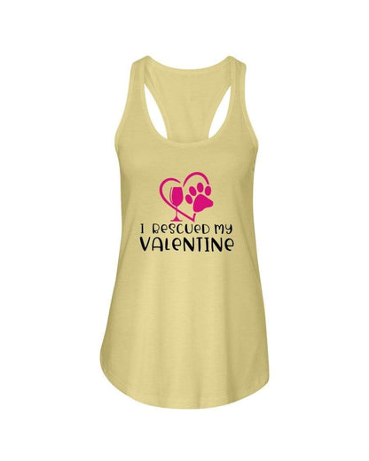 Shirts Banana Cream / XS Winey Bitches Co "I Rescued My Valentine" Ladies Racerback Tank Top* WineyBitchesCo