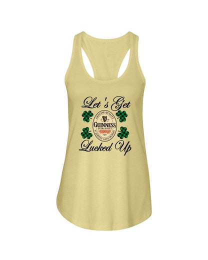 Shirts Banana Cream / XS Winey Bitches Co "Let's Get Lucked Up" Guinness Ladies Racerback Tank Top* WineyBitchesCo