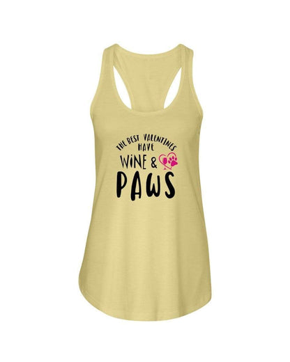 Shirts Banana Cream / XS Winey Bitches Co"The Best Valentines Have Wine And Paws" Ladies Racerback Tank Top* WineyBitchesCo
