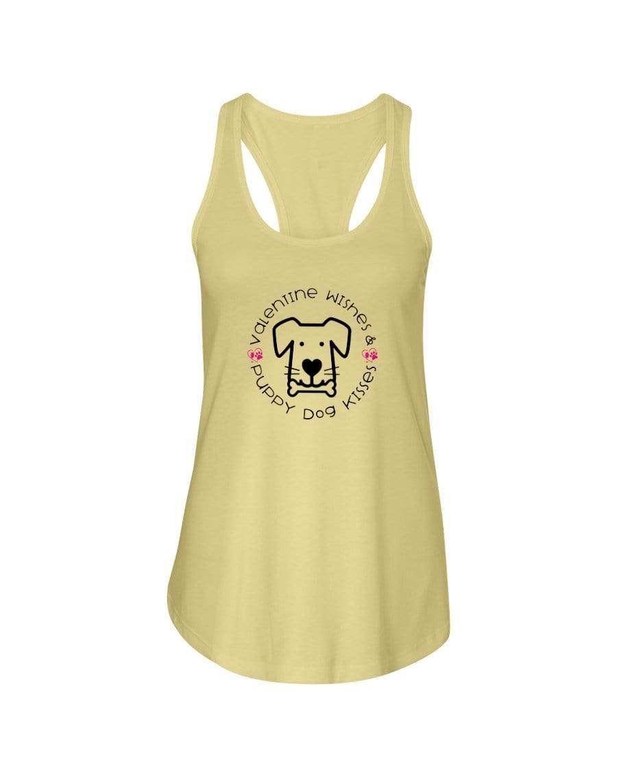 Shirts Banana Cream / XS Winey Bitches Co "Valentine Wishes And Puppy Dog Kisses" (Dog) Ladies Racerback Tank Top* WineyBitchesCo