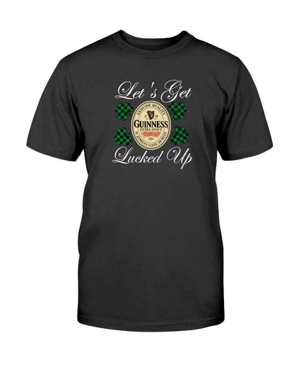 Shirts Black / S Winey Bitches Co "Let's Get Lucked Up" Guinness Wht Lettering Ultra Cotton T-Shirt WineyBitchesCo