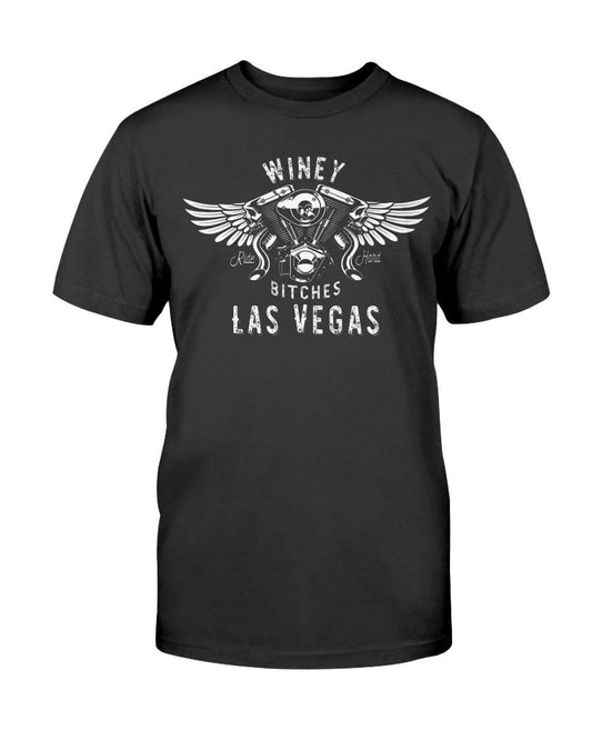 Shirts Black / S Winey Bitches "Ride Hard Las Vegas" Ultra Cotton T-Shirt-Wht Lettering WineyBitchesCo