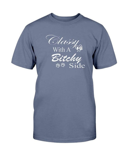 Shirts Blue Dusk / S Winey Bitches Co "Classy with a Bitchy Side" White Letters -Ultra Cotton T-Shirt WineyBitchesCo
