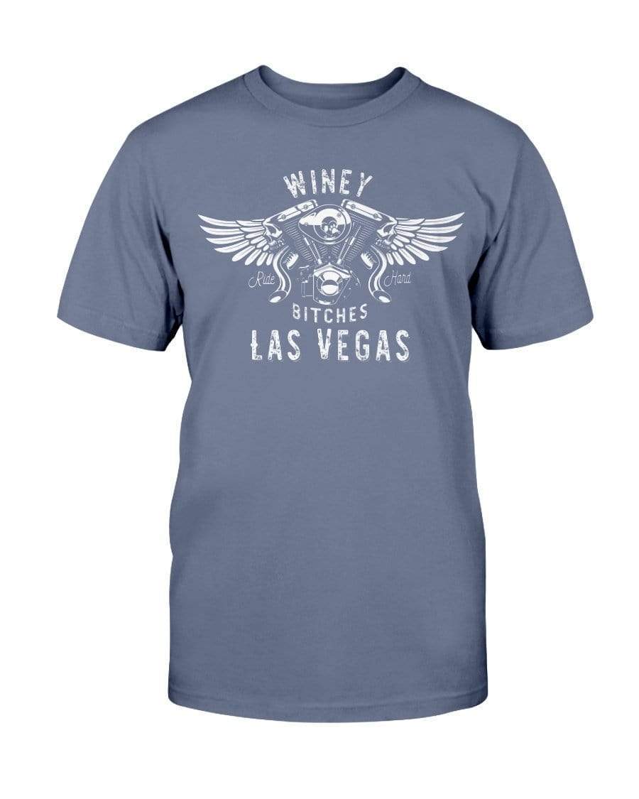 Shirts Blue Dusk / S Winey Bitches "Ride Hard Las Vegas" Ultra Cotton T-Shirt-Wht Lettering WineyBitchesCo