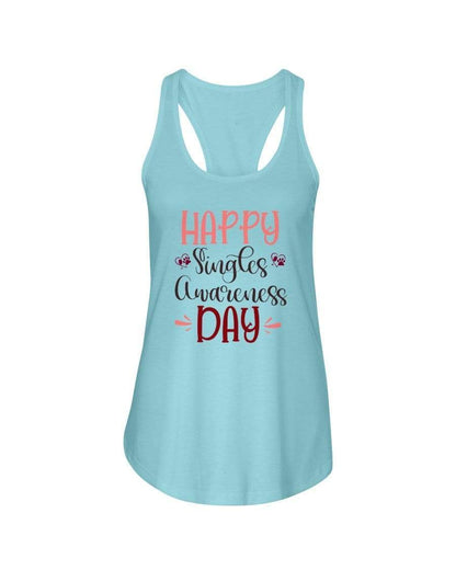 Shirts Cancun / XS Winey Bitches Co "Happy Single Awareness Day" Ladies Racerback Tank Top* WineyBitchesCo