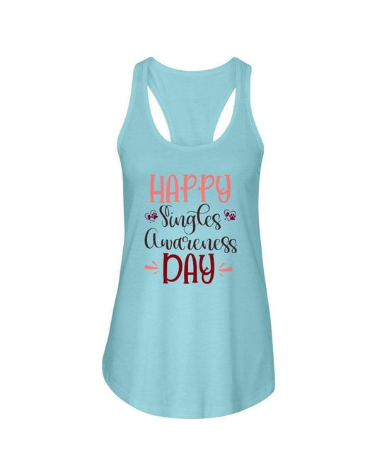 Shirts Cancun / XS Winey Bitches Co "Happy Single Awareness Day" Ladies Racerback Tank Top* WineyBitchesCo