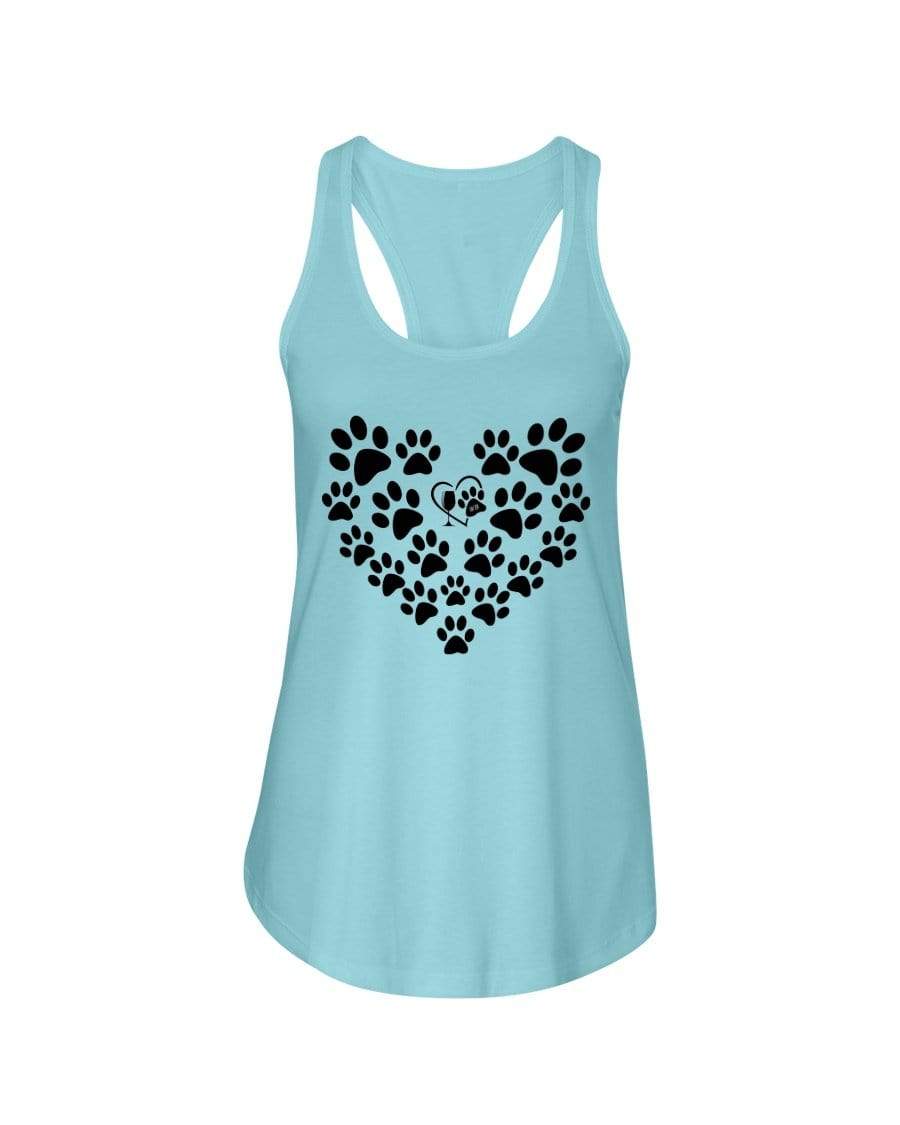Shirts Cancun / XS Winey Bitches Co Heart Paws (Black) Ladies Racerback Tank WineyBitchesCo