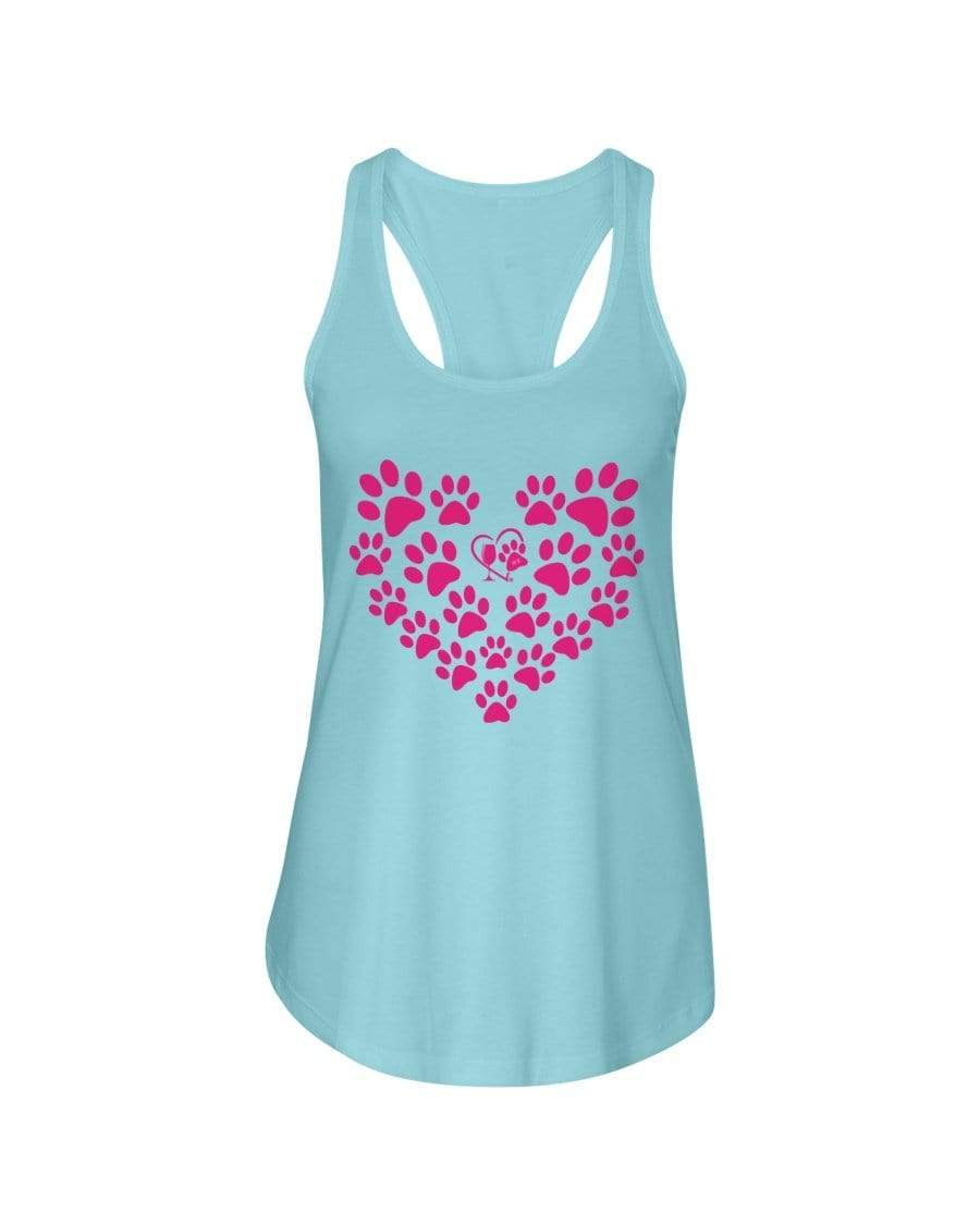 Shirts Cancun / XS Winey Bitches Co Heart Paws (Pink) Ladies Racerback Tank WineyBitchesCo