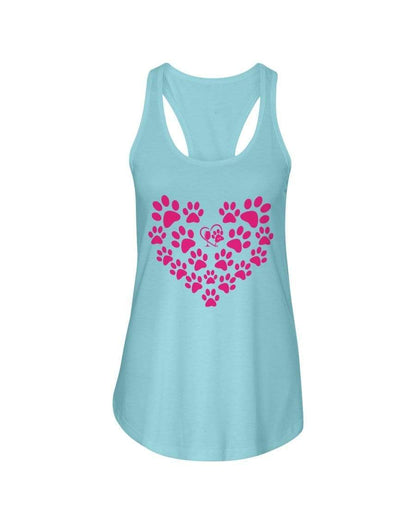 Shirts Cancun / XS Winey Bitches Co Heart Paws (Pink) Ladies Racerback Tank WineyBitchesCo