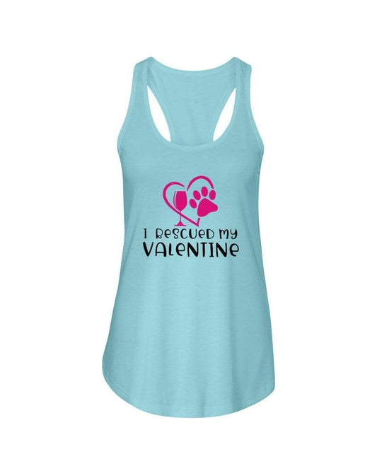 Shirts Cancun / XS Winey Bitches Co "I Rescued My Valentine" Ladies Racerback Tank Top* WineyBitchesCo