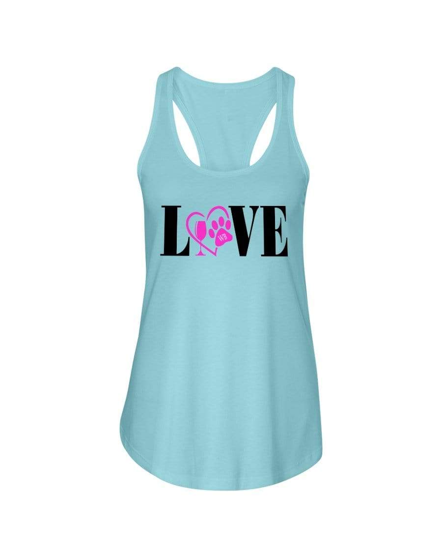 Shirts Cancun / XS Winey Bitches Co "Love" Blk Letters Ladies Racerback Tank Top* WineyBitchesCo