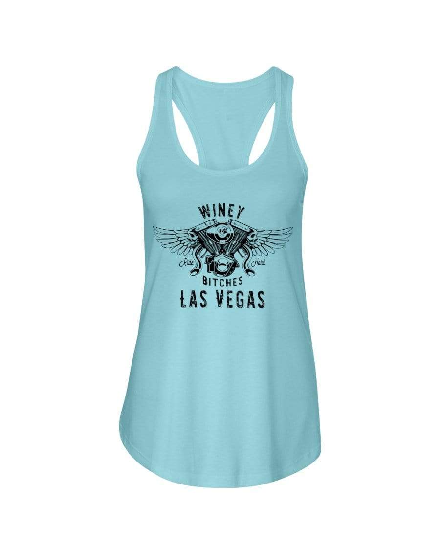 Shirts Cancun / XS Winey Bitches "Ride Hard Las Vegas" Ladies Racerback Tank-Blk Ltrs WineyBitchesCo