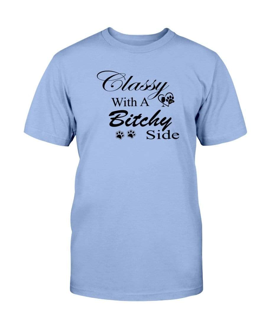 Shirts Carolina Blue / S Winey Bitches Co "Classy with a Bitchy Side" Black Letters Ultra Cotton T-Shirt WineyBitchesCo