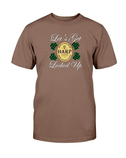 Shirts Chestnut / S Winey Bitches Co "Let's Get Lucked Up" Harp Wht Lettering Ultra Cotton T-Shirt WineyBitchesCo
