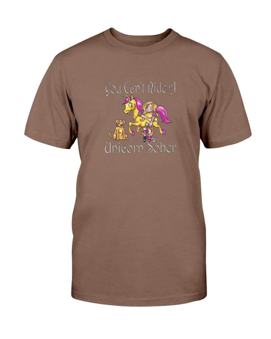 Shirts Chestnut / S Winey Bitches Co "You Can't Ride A Unicorn Sober" Ultra Cotton T-Shirt WineyBitchesCo