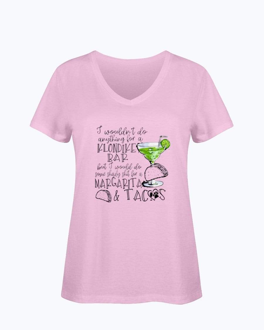 Shirts Classic Pink / S Winey Bitches Co Margaritas and Tacos Ladies HD V Neck T WineyBitchesCo