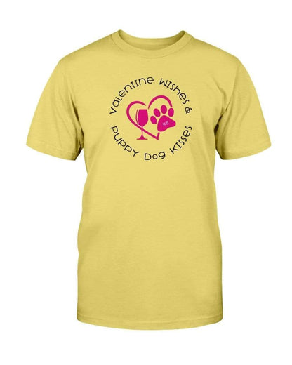 Shirts Daisy / S Winey Bitches Co "Valentine Wishes And Puppy Dog Kisses" (Heart) Ultra Cotton T-Shirt WineyBitchesCo