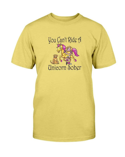 Shirts Daisy / S Winey Bitches Co "You Can't Ride A Unicorn Sober" Ultra Cotton T-Shirt WineyBitchesCo