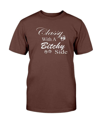 Shirts Dark Chocolate / S Winey Bitches Co "Classy with a Bitchy Side" White Letters -Ultra Cotton T-Shirt WineyBitchesCo