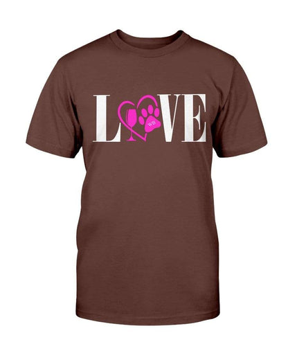 Shirts Dark Chocolate / S Winey Bitches Co "Love" Wht Letters Ultra Cotton T-Shirt WineyBitchesCo