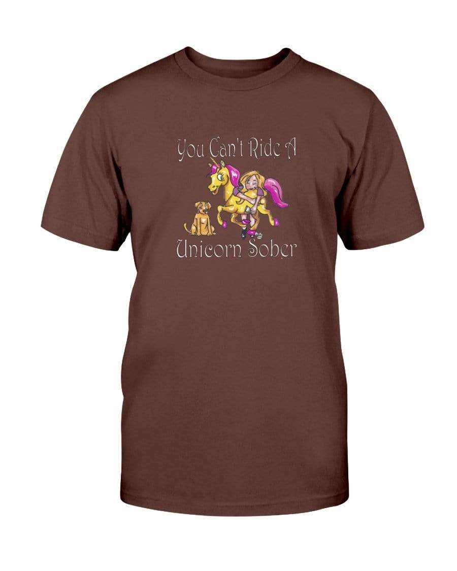 Shirts Dark Chocolate / S Winey Bitches Co "You Can't Ride A Unicorn Sober" Ultra Cotton T-Shirt WineyBitchesCo