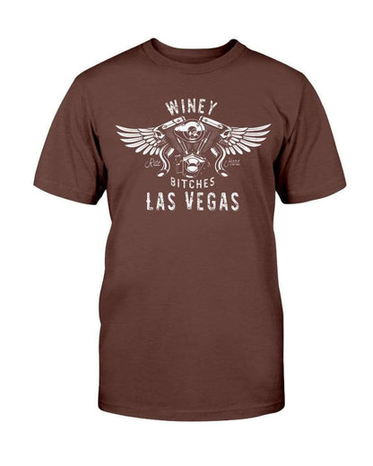 Shirts Dark Chocolate / S Winey Bitches "Ride Hard Las Vegas" Ultra Cotton T-Shirt-Wht Lettering WineyBitchesCo