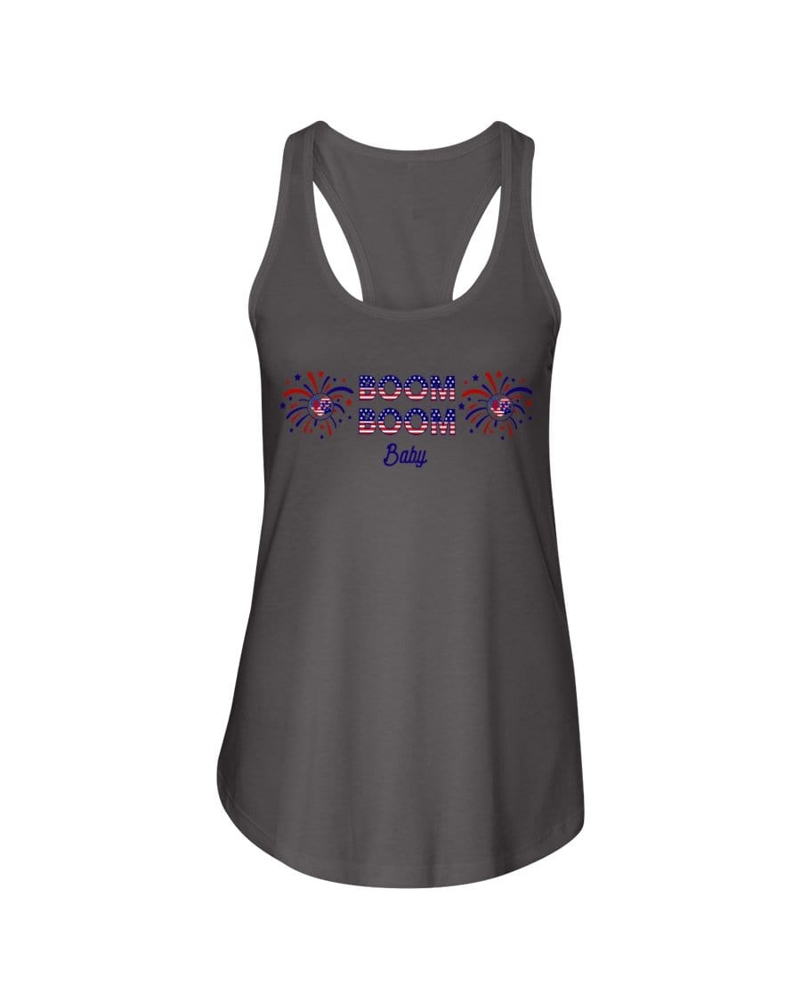 Shirts Dark Gray / XS Winey Bitches Co "Boom Boom Baby" Ladies Racerback Tank WineyBitchesCo