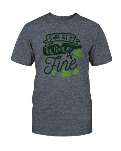 Shirts Dark Heather / S Winey Bitches Co "A Wee Bit O' Wine Is Fine" Ultra Cotton T-Shirt WineyBitchesCo