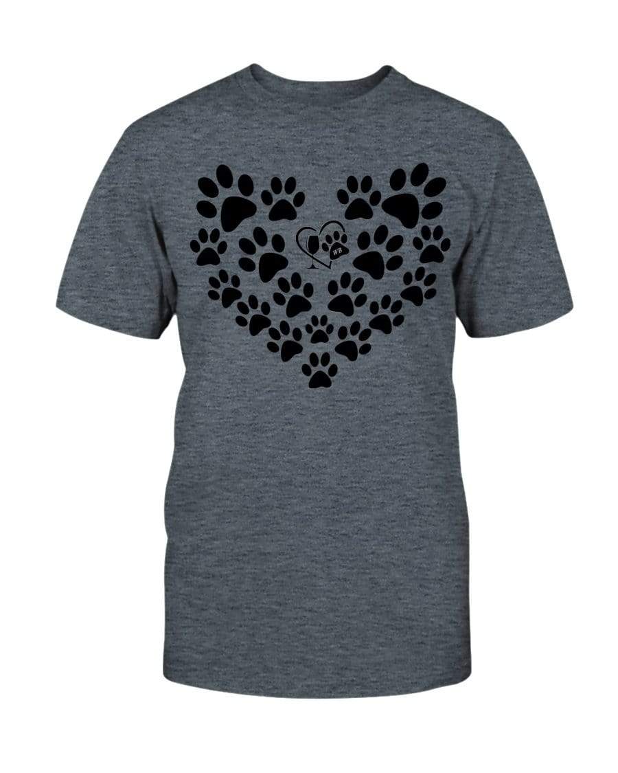 Shirts Dark Heather / S Winey Bitches Co Heart Paws (Black) Ultra Cotton T-Shirt WineyBitchesCo