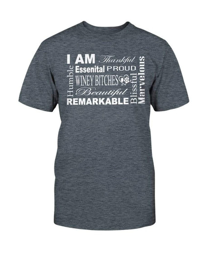 Shirts Dark Heather / S Winey Bitches Co "I Am Essential" White Letters-Ultra Cotton T-Shirt WineyBitchesCo