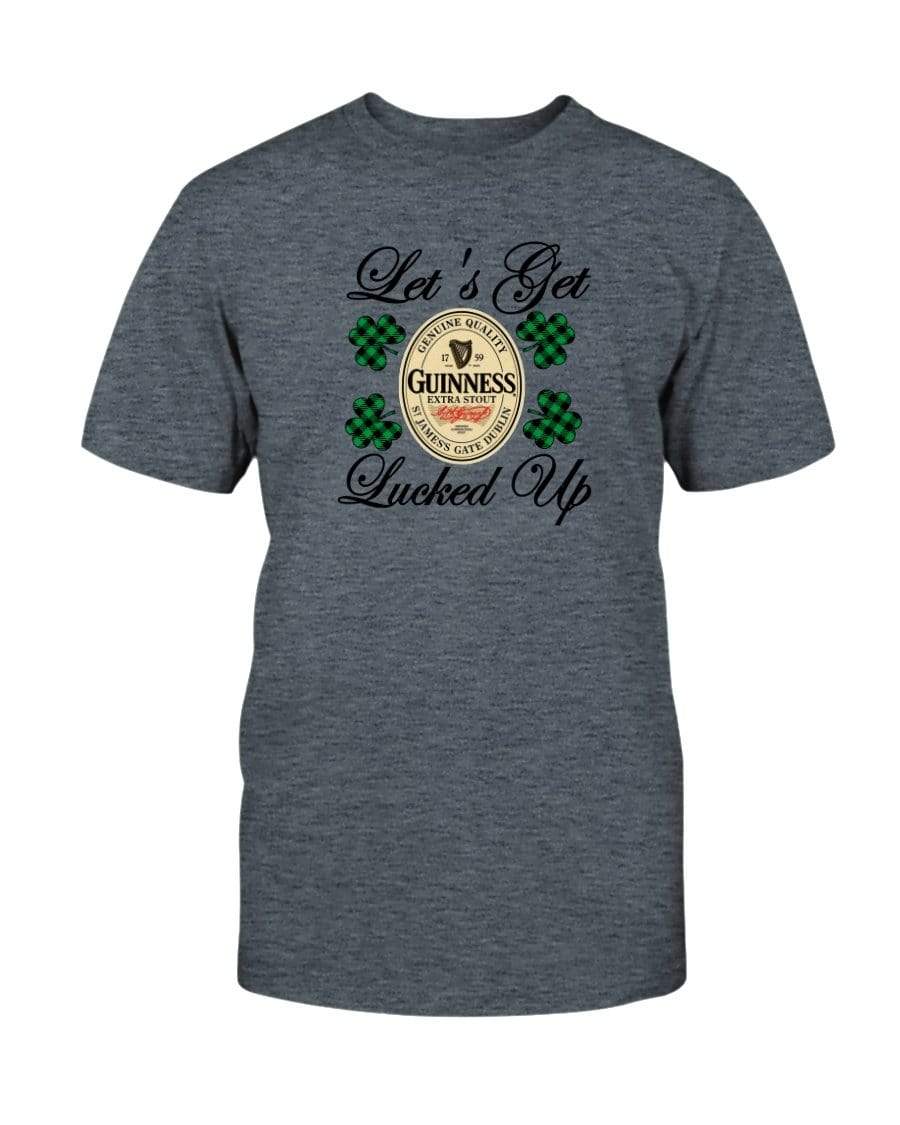 Shirts Dark Heather / S Winey Bitches Co "Let's Get Lucked Up" Guinness Ultra Cotton T-Shirt WineyBitchesCo