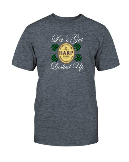 Shirts Dark Heather / S Winey Bitches Co "Let's Get Lucked Up" Harp Wht Lettering Ultra Cotton T-Shirt WineyBitchesCo