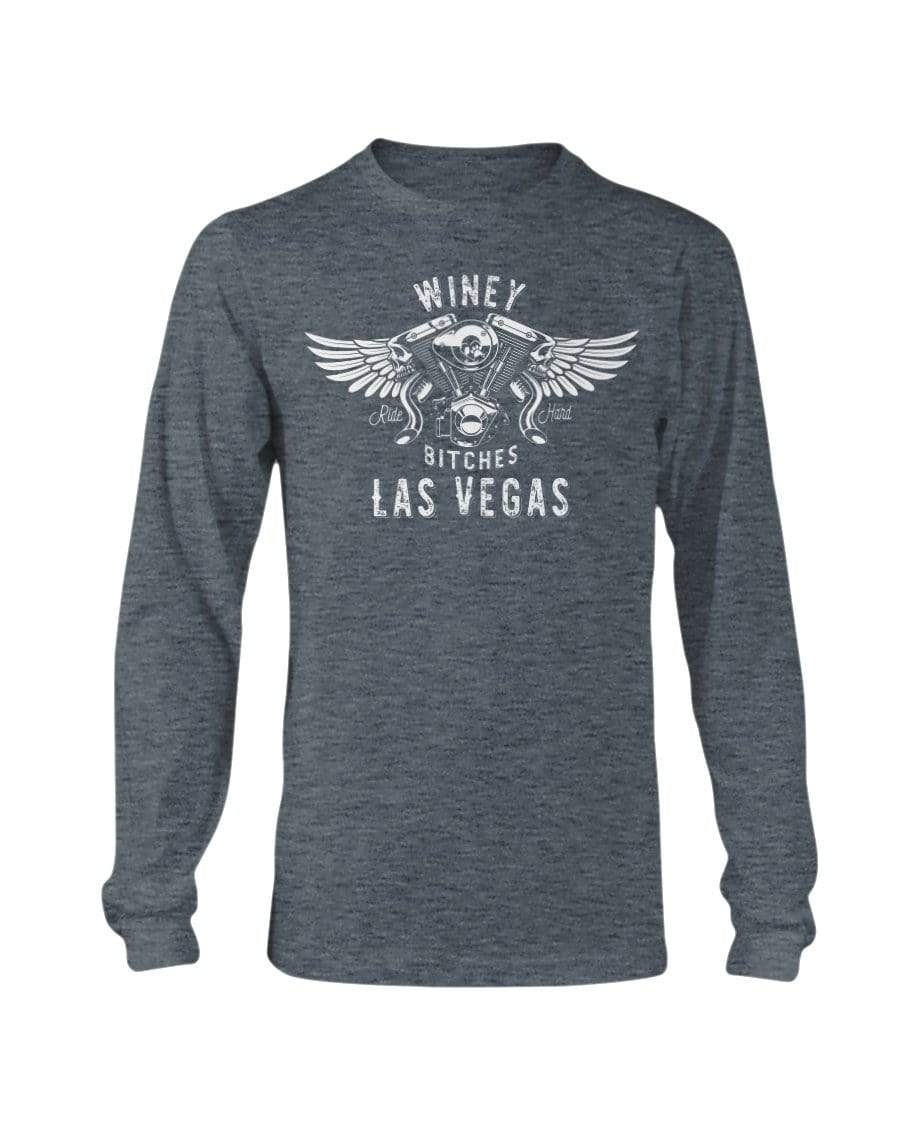 Shirts Dark Heather / S Winey Bitches "Ride Hard Las Vegas" Long Sleeve T-Shirt WineyBitchesCo