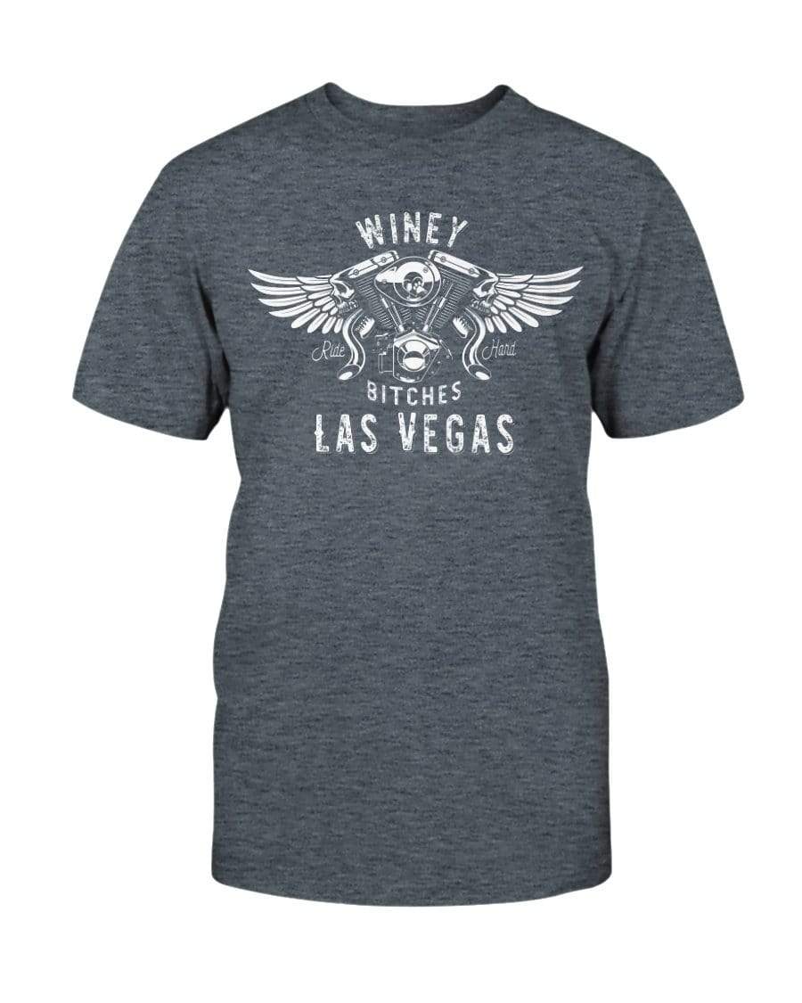 Shirts Dark Heather / S Winey Bitches "Ride Hard Las Vegas" Ultra Cotton T-Shirt-Wht Lettering WineyBitchesCo