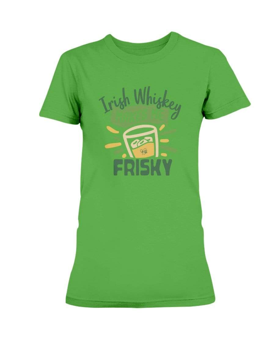 Shirts Electric Green / S Winey Bitches Co "Irish Whiskey Makes Me Frisky" Ladies Missy T-Shirt WineyBitchesCo
