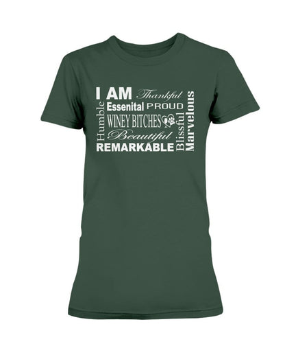 Shirts Forest Green / XS Winey Bitches Co "I Am Proud" White Lettering- Ultra Ladies T-Shirt WineyBitchesCo